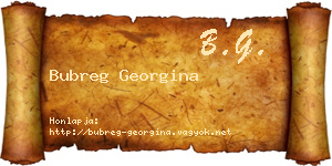 Bubreg Georgina névjegykártya